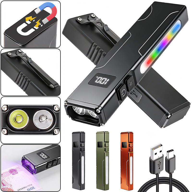 Edc Carry Clip - Multifunctional EDC Work Light Magnetic UV