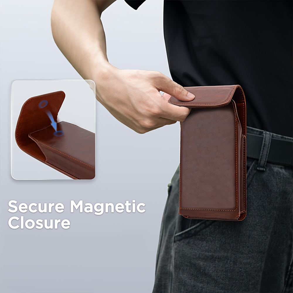 Edc Carry Belt Leather - Men's Premium Faux Leather Phone Wallet