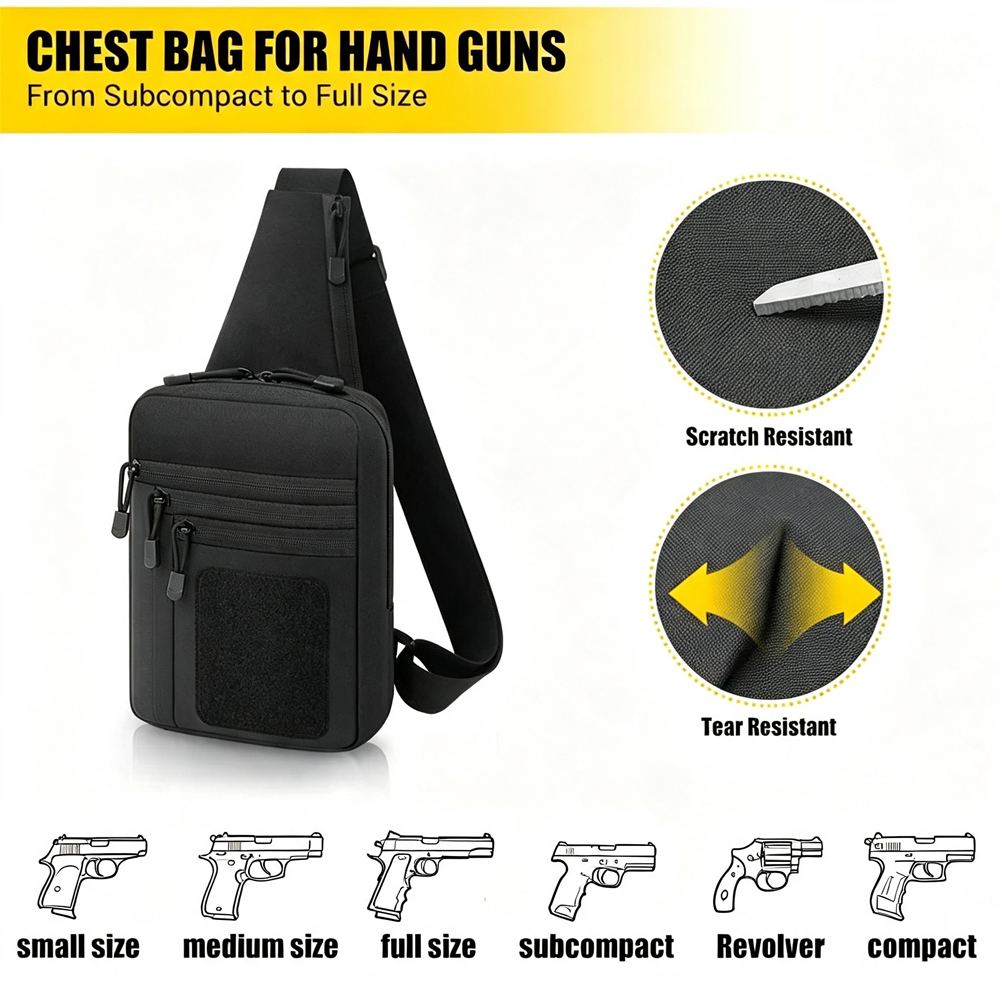 Concealed Carry Chest Gun Bag  - огляд і ціна Edc Carry Bag For Pistol