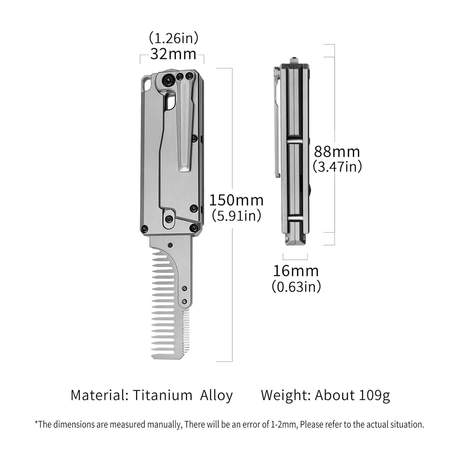 FEGVE TC347 2-in-1 Titanium Ha - огляд і ціна Comb Pocket Titanium